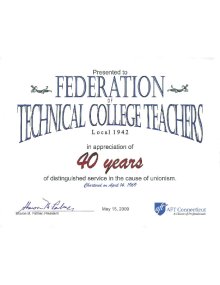 FTCT Awarded for 40 Years